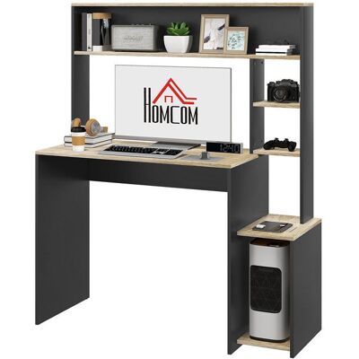Bureau HOMCOM multi-rangements avec étagères support pour unité centrale grand bureau 114L x 45l x 138H cm Gris - Publicité Bureau HOMCOM multi-rangements avec étagères support pour unité centrale grand bureau 114L x 45l x 138H cm Gris - Publicité