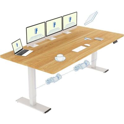 FlexiSpot Bureau Assis Debout 180 x 80 cm avec 2 Moteurs Puissants Bureau Électrique avec Fonction Mémoire (Blanc + Maple) Blanc - Publicité FlexiSpot Bureau Assis Debout 180 x 80 cm avec 2 Moteurs Puissants Bureau Électrique avec Fonction Mémoire (Blanc + Maple) Blanc - Publicité