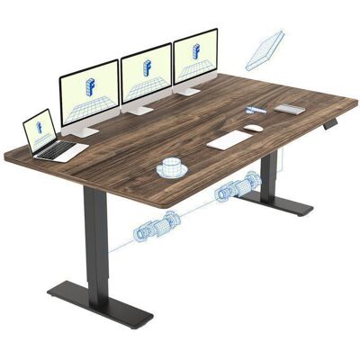FlexiSpot Bureau Assis Debout 180 x 80 cm avec 2 Moteurs Puissants Bureau Électrique avec Fonction Mémoire (Noir + Marron) Marron - Publicité FlexiSpot Bureau Assis Debout 180 x 80 cm avec 2 Moteurs Puissants Bureau Électrique avec Fonction Mémoire (Noir + Marron) Marron - Publicité