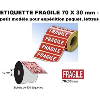 UNIVERS GRAPHIQUE Etiquettes de signalisation FRAGILE petit modéle 70 x 30 mm - rouleau de 500 - Étiquettes daffranchissement fragile - Étiquettes - Publicité UNIVERS GRAPHIQUE Etiquettes de signalisation FRAGILE petit modéle 70 x 30 mm - rouleau de 500 - Étiquettes daffranchissement fragile - Étiquettes - Publicité