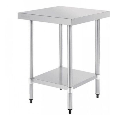 Olympia Table inox de préparation (L)600 x (P)600 x (H)900 mm avec tablette intermédiaire sans dosseret à assembler Gris - Publicité Olympia Table inox de préparation (L)600 x (P)600 x (H)900 mm avec tablette intermédiaire sans dosseret à assembler Gris - Publicité