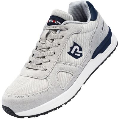 Chaussures de Sécurité LARNMERN - Femmes Hommes - Embout en Acier - Antidérapant - Léger - Antistatique Gris - Publicité Chaussures de Sécurité LARNMERN - Femmes Hommes - Embout en Acier - Antidérapant - Léger - Antistatique Gris - Publicité