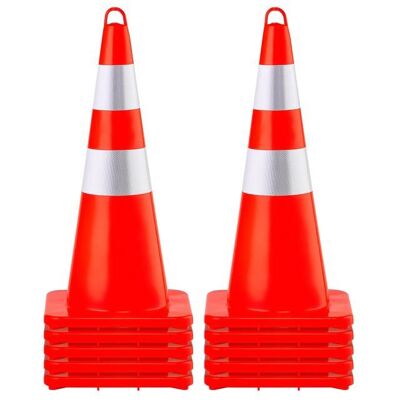 VEVOR Lot de 10 Cônes de Signalisation 73 cm en PVC Orange avec 2 Colliers Réfléchissants pour Sécurité Chantier et Parking Orange - Publicité VEVOR Lot de 10 Cônes de Signalisation 73 cm en PVC Orange avec 2 Colliers Réfléchissants pour Sécurité Chantier et Parking Orange - Publicité