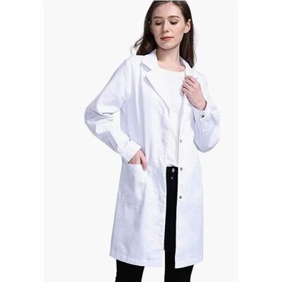 Blouse de laboratoire - Cosplay - Blouse en coton - Blouse de médecin pour femme - Blouse blanche pour femme Blanc - Publicité Blouse de laboratoire - Cosplay - Blouse en coton - Blouse de médecin pour femme - Blouse blanche pour femme Blanc - Publicité
