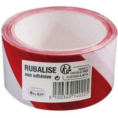 3M - Rouleau rubalise - Blanc et rouge - 48 mm x 100 m Blanc - Publicité 3M - Rouleau rubalise - Blanc et rouge - 48 mm x 100 m Blanc - Publicité