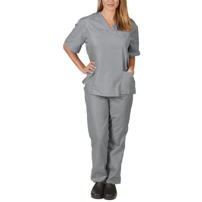 DEMEUBLE Uniforme Médicale Unisexes Ensemble: Haut et Pantalons + Blouse Medicale Femme/Homme - Tenue Aide Soignante Professionnelle Gris Gris - Publicité DEMEUBLE Uniforme Médicale Unisexes Ensemble: Haut et Pantalons + Blouse Medicale Femme/Homme - Tenue Aide Soignante Professionnelle Gris Gris - Publicité