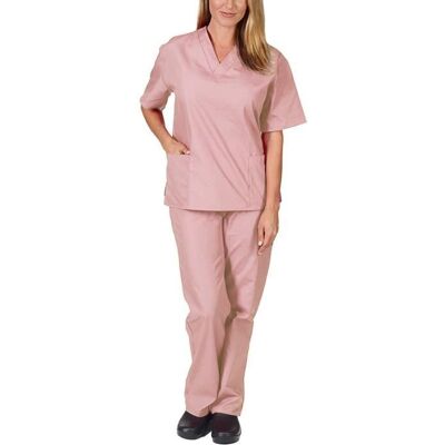 Ensemble Uniforme Médical Unisexe - Rose - Tenue Aide Soignante Professionnelle Rose - Publicité Ensemble Uniforme Médical Unisexe - Rose - Tenue Aide Soignante Professionnelle Rose - Publicité