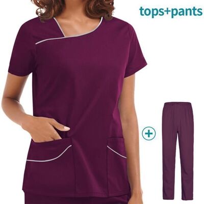 DEMEUBLE Ensemble Uniformes Unisexe Blouse - Uniforme Médical Rouge vif Blanc - Publicité DEMEUBLE Ensemble Uniformes Unisexe Blouse - Uniforme Médical Rouge vif Blanc - Publicité