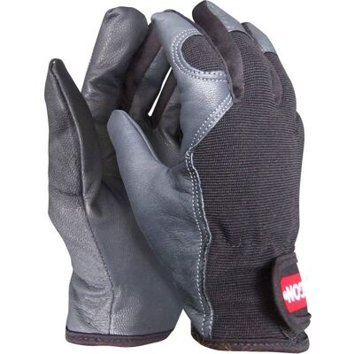 Gants de travail en cuir et tissu - OREGON - Taille M - 539171 Protection renforcée : Cuir de haute qualité pour résister aux Noir - Publicité Gants de travail en cuir et tissu - OREGON - Taille M - 539171 Protection renforcée : Cuir de haute qualité pour résister aux Noir - Publicité