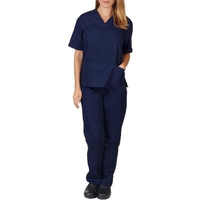 DEMEUBLE Uniforme Médicale Unisexes Ensemble: Haut et Pantalons + Blouse Medicale Femme/Homme - Tenue Aide Soignante Professionnelle Blanc - Publicité DEMEUBLE Uniforme Médicale Unisexes Ensemble: Haut et Pantalons + Blouse Medicale Femme/Homme - Tenue Aide Soignante Professionnelle Blanc - Publicité