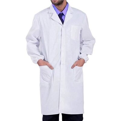 HAOPYOU Blouse Chimie Laboratoire Blanche Unisexe Manches Longues Adulte/Etudiant Scolaire Sergé blanc Blanc - Publicité HAOPYOU Blouse Chimie Laboratoire Blanche Unisexe Manches Longues Adulte/Etudiant Scolaire Sergé blanc Blanc - Publicité