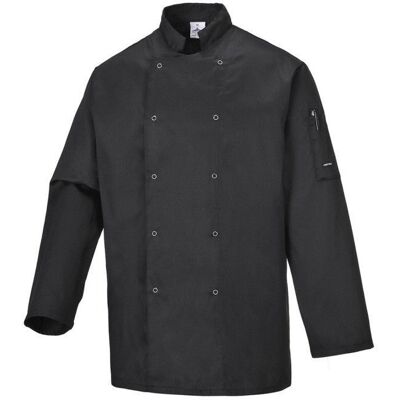 Veste de cuisine - Portwest - Suffolk C833 - Noir - Mixte - Adulte Noir - Publicité Veste de cuisine - Portwest - Suffolk C833 - Noir - Mixte - Adulte Noir - Publicité