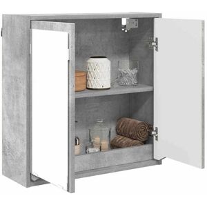 Armoire miroir de salle de bain - vidaXL - Gris béton - 60x20x60 cm - Bois dingénierie - Miroir intégré - 2 portes Gris - Publicité Armoire miroir de salle de bain - vidaXL - Gris béton - 60x20x60 cm - Bois dingénierie - Miroir intégré - 2 portes Gris - Publicité