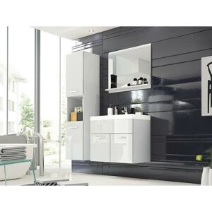 Ensemble de salle de bain - Sarasota 122 - Blanc - Lavabo - Meuble polyvalent - Miroir Blanc - Publicité Ensemble de salle de bain - Sarasota 122 - Blanc - Lavabo - Meuble polyvalent - Miroir Blanc - Publicité