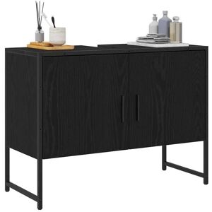 VIDAXL Noir Meuble sous-vasque de bain - SARAZYJ - Armoire de bain - Chêne noir 80 x 30 x 60 cm LL1203 Noir - Publicité VIDAXL Noir Meuble sous-vasque de bain - SARAZYJ - Armoire de bain - Chêne noir 80 x 30 x 60 cm LL1203 Noir - Publicité