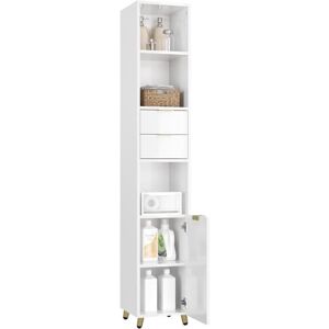 EUGAD Colonne Salle de Bain en MDF 3 Compartiments 2 Tiroirs et 1 Placard avec Porte Étagère Réglable Blanc Brillant E0IG1032 Blanc - Publicité EUGAD Colonne Salle de Bain en MDF 3 Compartiments 2 Tiroirs et 1 Placard avec Porte Étagère Réglable Blanc Brillant E0IG1032 Blanc - Publicité