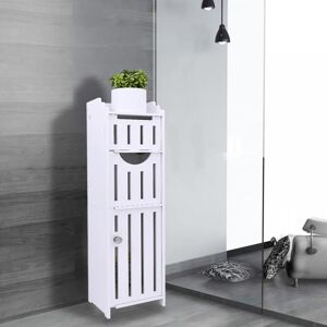 JEOBEST Armoire de rangement de salle de bain avec double porte et étagère à 3 niveaux 20*18*76cm Colonne de salle de bain Blanc - Publicité JEOBEST Armoire de rangement de salle de bain avec double porte et étagère à 3 niveaux 20*18*76cm Colonne de salle de bain Blanc - Publicité