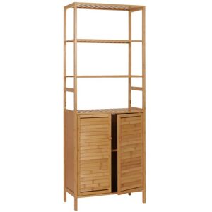 MENDLER Armoire haute HWC-B18 Armoire de salle de bain Étagère de salle de bain 2 portes 4 étagères Bambou MDF 168x64x33cm Marron - Publicité MENDLER Armoire haute HWC-B18 Armoire de salle de bain Étagère de salle de bain 2 portes 4 étagères Bambou MDF 168x64x33cm Marron - Publicité