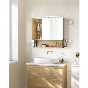 Meuble haut de salle de bain - VASAGLE - Placard 3 Portes - Étagère Réglable Couleurs de chêne naturel Beige - Publicité Meuble haut de salle de bain - VASAGLE - Placard 3 Portes - Étagère Réglable Couleurs de chêne naturel Beige - Publicité