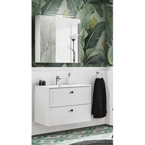 DECONATION Ensemble meuble vasque + Armoire miroir - 80 cm - Cuba White Blanc - Publicité DECONATION Ensemble meuble vasque + Armoire miroir - 80 cm - Cuba White Blanc - Publicité