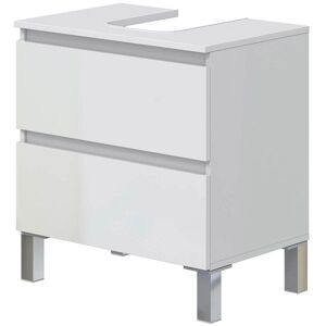 PEGANE Meuble de salle de bain sous évier 60 cm avec 2 tiroirs coloris blanc - Longueur 60 x Profondeur 40 x Hauteur 63 cm Blanc - Publicité PEGANE Meuble de salle de bain sous évier 60 cm avec 2 tiroirs coloris blanc - Longueur 60 x Profondeur 40 x Hauteur 63 cm Blanc - Publicité