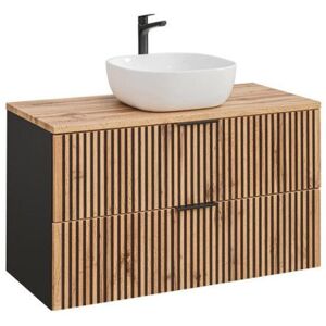 AC-DÉCO Ensemble meuble vasque à poser - 100 cm - Sylve Black Wotan Marron - Publicité AC-DÉCO Ensemble meuble vasque à poser - 100 cm - Sylve Black Wotan Marron - Publicité