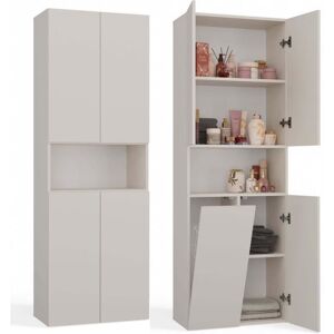 CDF GLAZE - Armoire de salle de bain avec panier à ligne - Style moderne - 174x60x30 cm - Colonne sdb - Beige Beige - Publicité CDF GLAZE - Armoire de salle de bain avec panier à ligne - Style moderne - 174x60x30 cm - Colonne sdb - Beige Beige - Publicité