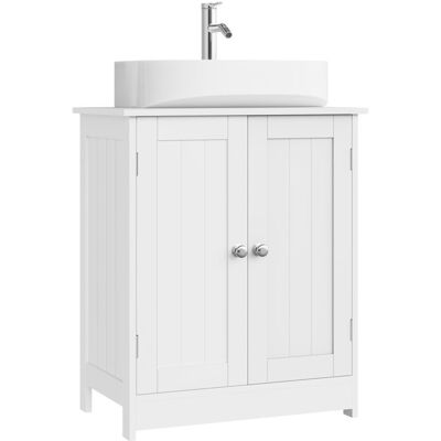 Meuble sous Lavabo WOLTU - Armoire sous Vasque Blanc - Étagère Réglable et Portes - 50x30x60cm Blanc - Publicité Meuble sous Lavabo WOLTU - Armoire sous Vasque Blanc - Étagère Réglable et Portes - 50x30x60cm Blanc - Publicité