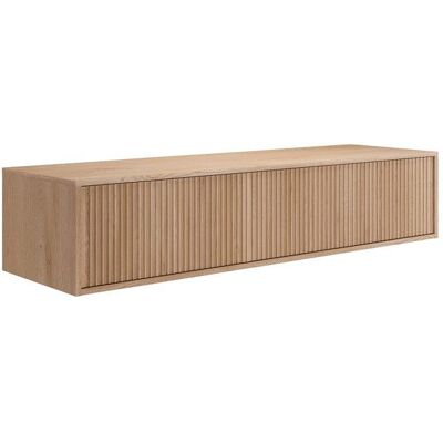 VENTE-UNIQUE Meuble sous vasque suspendu strié - Naturel clair - 150 cm - ARNEGA Beige - Publicité VENTE-UNIQUE Meuble sous vasque suspendu strié - Naturel clair - 150 cm - ARNEGA Beige - Publicité