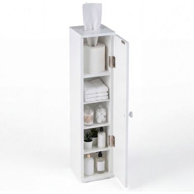COSTWAY Meuble de Salle de Bain Étroit avec 5 Compartiments Étagères Amovibles pour Salle de Bain Cuisine 17 x 16 x 69 cm Blanc Blanc - Publicité COSTWAY Meuble de Salle de Bain Étroit avec 5 Compartiments Étagères Amovibles pour Salle de Bain Cuisine 17 x 16 x 69 cm Blanc Blanc - Publicité