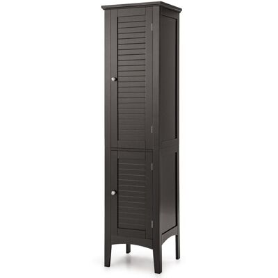 COSTWAY Meuble Colonne de Salle de Bain avec 2 Portes et Rangement à 5 Niveaux pour Salle de Bain Salon 37 x 37 x 160 cm Marron Marron - Publicité COSTWAY Meuble Colonne de Salle de Bain avec 2 Portes et Rangement à 5 Niveaux pour Salle de Bain Salon 37 x 37 x 160 cm Marron Marron - Publicité