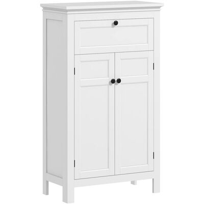 Meuble de salle de bain - HOMCOM - tiroir et étagères réglables - armoire de rangement sur pied - hauteur 1025 cm - blanc Blanc - Publicité Meuble de salle de bain - HOMCOM - tiroir et étagères réglables - armoire de rangement sur pied - hauteur 1025 cm - blanc Blanc - Publicité