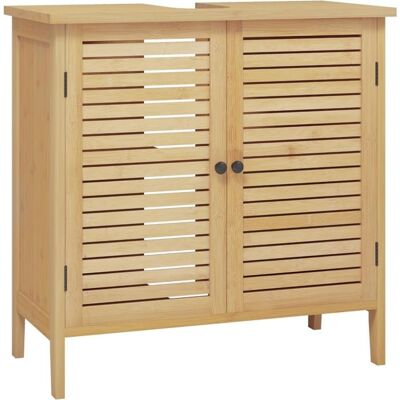 Meuble sous Lavabo - EUGAD Meuble en Bambou - Découpe pour Siphon de Drainage Vertical - 60x30x60cm Jaune - Publicité Meuble sous Lavabo - EUGAD Meuble en Bambou - Découpe pour Siphon de Drainage Vertical - 60x30x60cm Jaune - Publicité