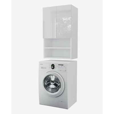 Laveo - Meuble mural pour machine à laver en BLANC laqué 60 cm Blanc - Publicité Laveo - Meuble mural pour machine à laver en BLANC laqué 60 cm Blanc - Publicité