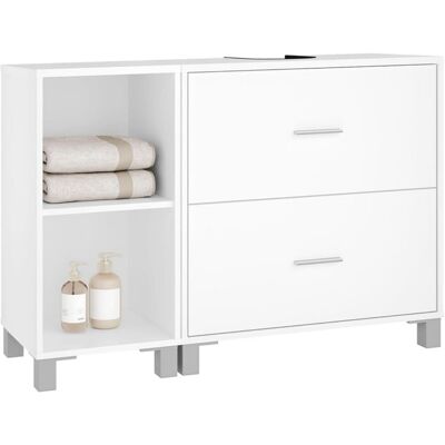 EUGAD Meuble sous Lavabo Découpe pour Siphon 20x14 5 cm Cloison Réglable 90x30x60 cm Blanc Blanc - Publicité EUGAD Meuble sous Lavabo Découpe pour Siphon 20x14 5 cm Cloison Réglable 90x30x60 cm Blanc Blanc - Publicité
