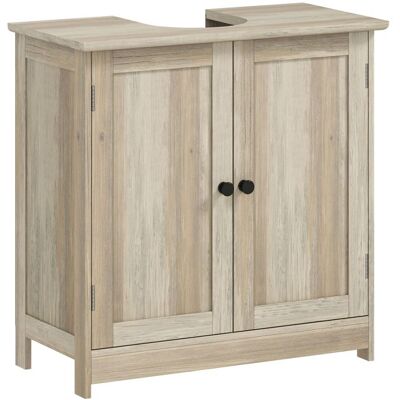 Meuble sous lavabo - HOMCOM - avec placard à 2 portes étagère réglable anti-humidité - mdf - 60 x 30 x 60 cm - gris Gris - Publicité Meuble sous lavabo - HOMCOM - avec placard à 2 portes étagère réglable anti-humidité - mdf - 60 x 30 x 60 cm - gris Gris - Publicité