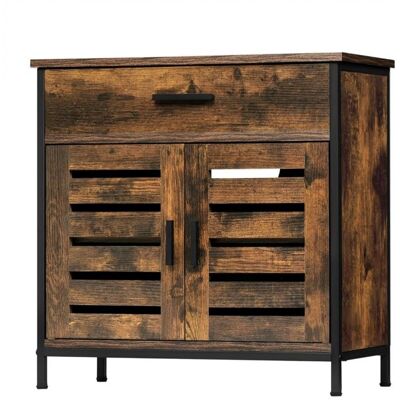 Meuble sous Lavabo en MDF - EUGAD Meuble sous Vasque - Grand Tiroir - 2 Portes - 60x30x60cm - Effet de Bois Brûlé Marron - Publicité Meuble sous Lavabo en MDF - EUGAD Meuble sous Vasque - Grand Tiroir - 2 Portes - 60x30x60cm - Effet de Bois Brûlé Marron - Publicité