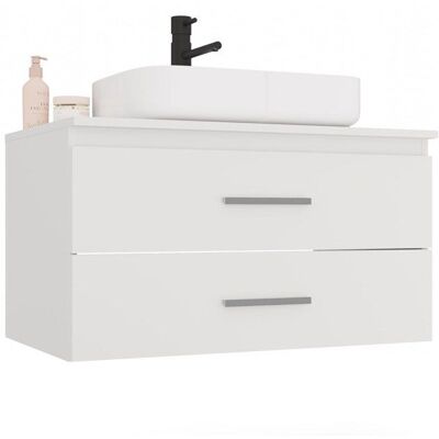 CDF NEL - meuble de salle de bain avec 2 tiroirs pour lavabo blanc - 80×45×50 cm Blanc - Publicité CDF NEL - meuble de salle de bain avec 2 tiroirs pour lavabo blanc - 80×45×50 cm Blanc - Publicité