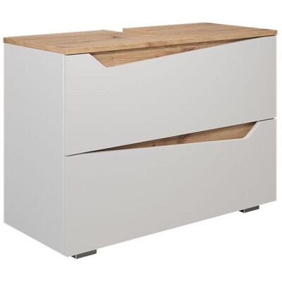 Meuble sous vasque simple Marelle 80x57.5cm avec 2 tiroirs Blanc/Chêne Artisan Vicco 57331 Blanc - Publicité Meuble sous vasque simple Marelle 80x57.5cm avec 2 tiroirs Blanc/Chêne Artisan Vicco 57331 Blanc - Publicité