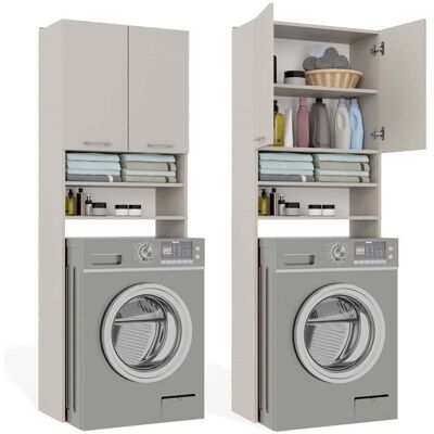 CDF POLA - Armoire de Salle de Bain au-dessus du Lave-linge - Beige Beige - Publicité CDF POLA - Armoire de Salle de Bain au-dessus du Lave-linge - Beige Beige - Publicité