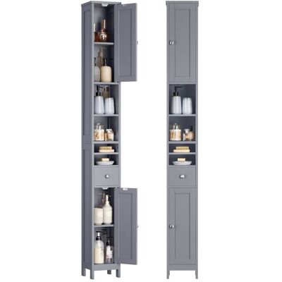 VASAGLE Armoire de Salle de Bain Haute avec Étagères Réglables Tiroir Compartiments Ouverts pour les Petits Espaces Gris Tourterelle Gris - Publicité VASAGLE Armoire de Salle de Bain Haute avec Étagères Réglables Tiroir Compartiments Ouverts pour les Petits Espaces Gris Tourterelle Gris - Publicité