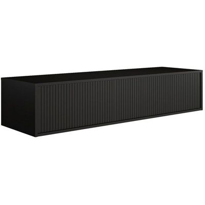 VENTE-UNIQUE Meuble sous vasque suspendu strié - Noir - 150 cm - ARNEGA Jaune - Publicité VENTE-UNIQUE Meuble sous vasque suspendu strié - Noir - 150 cm - ARNEGA Jaune - Publicité