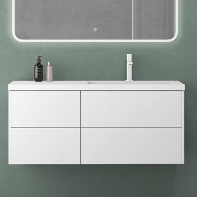 Mai & Mai Meuble de Salle de Bain Blanc Mat 120x46x54cm Meuble Suspendu Moment Meuble sous Vasque avec Vasque Blanc - Publicité Mai & Mai Meuble de Salle de Bain Blanc Mat 120x46x54cm Meuble Suspendu Moment Meuble sous Vasque avec Vasque Blanc - Publicité