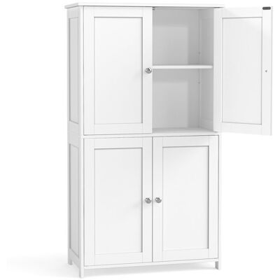 VASAGLE Armoire de Salle de bain avec 4 Portes 60 x 30 x 108.5 cm Meuble de RangementPlacard de Cuisine2 Étagères Réglables Blanc Blanc - Publicité VASAGLE Armoire de Salle de bain avec 4 Portes 60 x 30 x 108.5 cm Meuble de RangementPlacard de Cuisine2 Étagères Réglables Blanc Blanc - Publicité