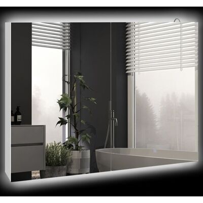 Armoire murale miroir de salle de bain - kleankin - éclairage LED - portes 3 Niveaux Étagères Réglable - MDF - 90x15x70cm - Blanc Blanc - Publicité Armoire murale miroir de salle de bain - kleankin - éclairage LED - portes 3 Niveaux Étagères Réglable - MDF - 90x15x70cm - Blanc Blanc - Publicité