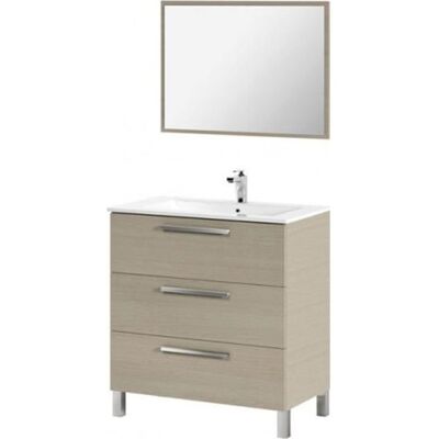 PEGANE Meuble salle de bain sous vasque salle de bain avec 3 Tiroirs + 1 Miroir chêne clair - Longueur 80 x Profondeur 45 x Hauteur 86 cm Beige - Publicité PEGANE Meuble salle de bain sous vasque salle de bain avec 3 Tiroirs + 1 Miroir chêne clair - Longueur 80 x Profondeur 45 x Hauteur 86 cm Beige - Publicité