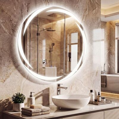 COSTWAY Miroir LED Salle de Bain Rond 80 x 80 cm - 3 Couleurs de Lumière Fonction Anti-Buée Fonction Mémoire pour Salle de Bain Blanc - Publicité COSTWAY Miroir LED Salle de Bain Rond 80 x 80 cm - 3 Couleurs de Lumière Fonction Anti-Buée Fonction Mémoire pour Salle de Bain Blanc - Publicité