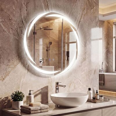 COSTWAY Miroir LED Salle de Bain Rond 60 x 60 cm - 3 Couleurs de Lumière Fonction Anti-Buée Fonction Mémoire pour Salle de Bain - Publicité COSTWAY Miroir LED Salle de Bain Rond 60 x 60 cm - 3 Couleurs de Lumière Fonction Anti-Buée Fonction Mémoire pour Salle de Bain - Publicité