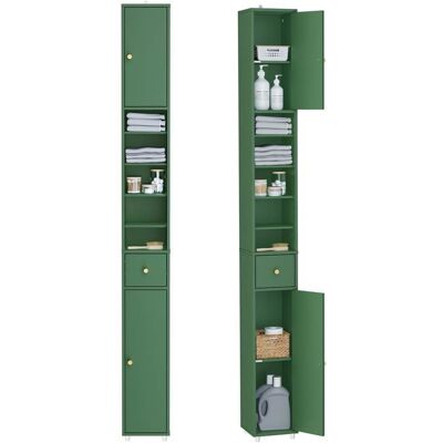 Colonne de Rangement Salle de Bain - SoBuy - BZR34-II-SY - Vert Foncé - MDF - 20x20x180cm Vert - Publicité Colonne de Rangement Salle de Bain - SoBuy - BZR34-II-SY - Vert Foncé - MDF - 20x20x180cm Vert - Publicité