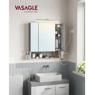 Meuble de Salle de Bain 3 Portes - VASAGLE - Blanc Nuage et Gris Tourterelle - Contemporain - Design Gris - Publicité Meuble de Salle de Bain 3 Portes - VASAGLE - Blanc Nuage et Gris Tourterelle - Contemporain - Design Gris - Publicité